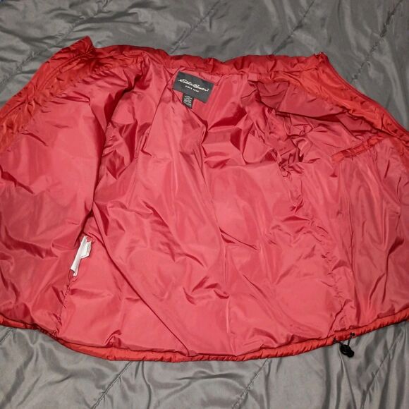 Eddie Bauer Goose Down Large Puffer Jacket Red Quilted Ripstop USA MCM Clean - Picture 9 of 16